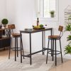 Swivel bar stool set of 2 with backrest, industrial style, metal frame, 29.5'' high.(Rustic Brown, 13.4''w x 40.5''h)