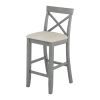 TOPMAX Farmhouse 48"Rectangular Wood Bar Height Dining Set Kitchen Breakfast Nook with 2 Chairs for Small Places,Gray