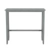 TOPMAX Farmhouse 48"Rectangular Wood Bar Height Dining Set Kitchen Breakfast Nook with 2 Chairs for Small Places,Gray