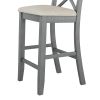 TOPMAX Farmhouse 48"Rectangular Wood Bar Height Dining Set Kitchen Breakfast Nook with 2 Chairs for Small Places,Gray
