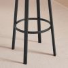 Swivel bar stool set of 2 with backrest, industrial style, metal frame, 29.5'' high.(Rustic Brown, 13.4''w x 40.5''h)