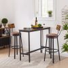 Swivel Bar Stool, High Bar Stool With Backrest, PU Soft Seat Cushion, Industrial, Thickened Iron Frame, Footrest. Rustic Brown, 13.4''Dia x 40.5'' H.