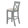 TOPMAX Farmhouse 48"Rectangular Wood Bar Height Dining Set Kitchen Breakfast Nook with 2 Chairs for Small Places,Gray