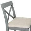 TOPMAX Farmhouse 48"Rectangular Wood Bar Height Dining Set Kitchen Breakfast Nook with 2 Chairs for Small Places,Gray