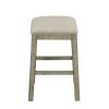 TOPMAX 4 Pieces Counter Height Table with Fabric Padded Stools,Rustic Bar Dining Set with Socket,Gray Green
