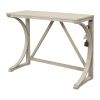 TOPMAX Farmhouse 3-Piece Counter Height Dining Table Set with USB Port and Upholstered Stools,Cream