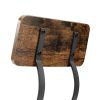 Swivel Bar Stool, High Bar Stool With Backrest, PU Soft Seat Cushion, Industrial, Thickened Iron Frame, Footrest. Rustic Brown, 13.4''Dia x 40.5'' H.