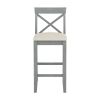 TOPMAX Farmhouse 48"Rectangular Wood Bar Height Dining Set Kitchen Breakfast Nook with 2 Chairs for Small Places,Gray