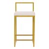 TOPMAX Modern 4-Piece Counter Height Extra Long Console Bar Dining Table Set with 3 Padded Stools for Small Places, Gold