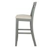 TOPMAX Farmhouse 48"Rectangular Wood Bar Height Dining Set Kitchen Breakfast Nook with 2 Chairs for Small Places,Gray