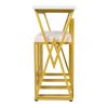 TOPMAX Modern 4-Piece Counter Height Extra Long Console Bar Dining Table Set with 3 Padded Stools for Small Places, Gold