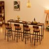 Swivel Bar Stool, High Bar Stool With Backrest, PU Soft Seat Cushion, Industrial, Thickened Iron Frame, Footrest. Rustic Brown, 13.4''Dia x 40.5'' H.