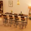 Swivel bar stool set of 2 with backrest, industrial style, metal frame, 29.5'' high.(Rustic Brown, 13.4''w x 40.5''h)