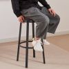 Swivel Bar Stool, High Bar Stool With Backrest, PU Soft Seat Cushion, Industrial, Thickened Iron Frame, Footrest. Rustic Brown, 13.4''Dia x 40.5'' H.