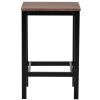 TREXM 5-Piece Kitchen Counter Height Table Set, Dining Table with 4 Chairs (Dark Brown)
