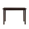 TREXM 5-Piece Wood Dining Table Set Simple Style Kitchen Dining Set Rectangular Table with Upholstered Chairs for Limited Space (Espresso)