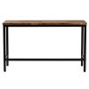 TOPMAX Counter Height Extra Long Dining Table Set with 3 Stools Pub Kitchen Set Side Table with Footrest,Brown