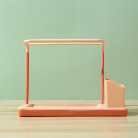 Household Kitchen Sponge And Cloth Steel Wire Ball Draining Storage Rack (Color: pink)