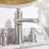 8 in. Waterfall Widespread 2-Handle Bathroom Faucet With Supply Line in Spot Resist Brushed Nickel
